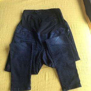 Maternity Cross Over Panel Skinny Jeans
